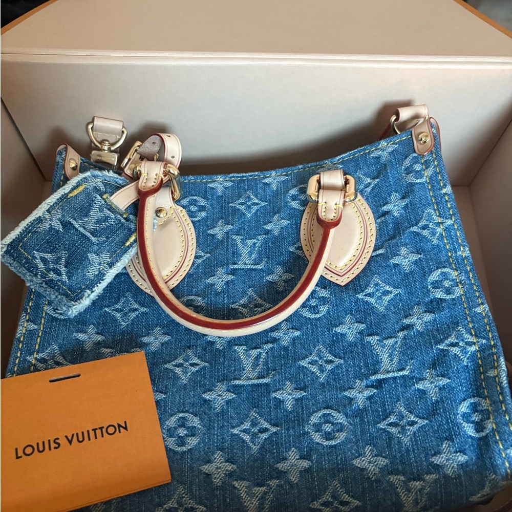 Authentic Louis Vuitton Denim Monogram OnTheGo PM
